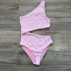 Beach Riot Pink One Shoulder Swim One Piece